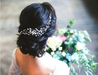 women trendy flower crystal pearl bridal hair comb headpiece wedding hair accessories handmade bridal hair jewelry ornament