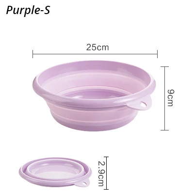 Purple-S Портативный складной таз, складное ведро для туризма, для рыбалки, кемпинга, инструменты, автомойка, высокая емкость, бытовые чистящие средства - Цвет: Purple-S