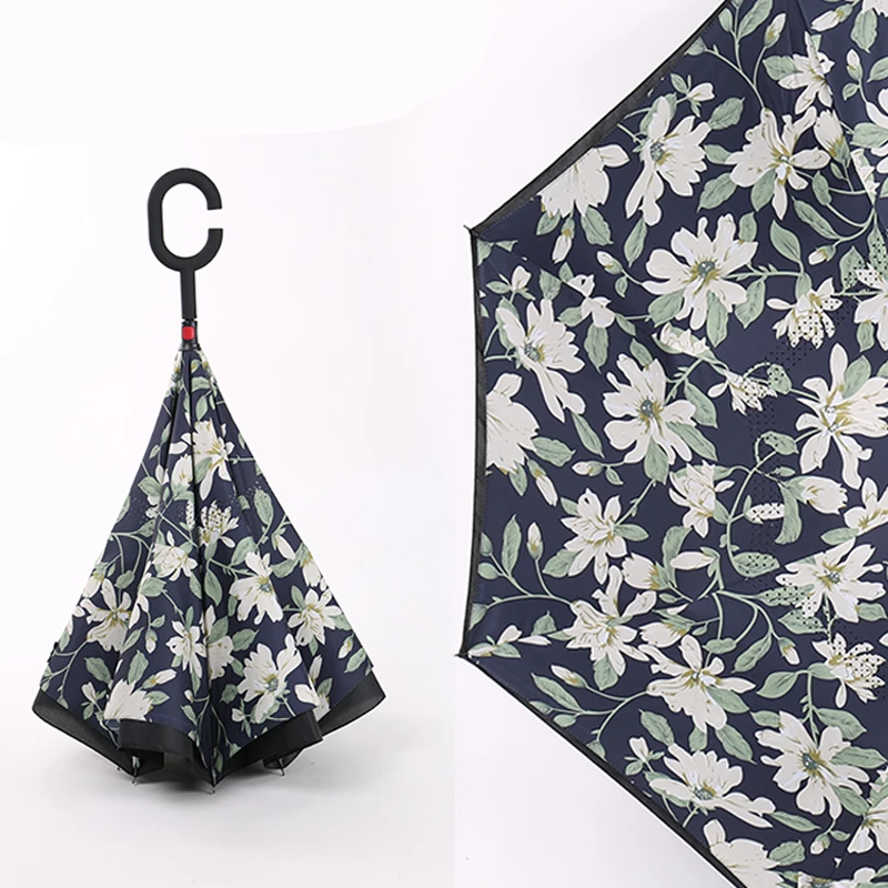 10 Цвета двойной Слои Зонт обратного сложения Обнаружение открывания/близкий в