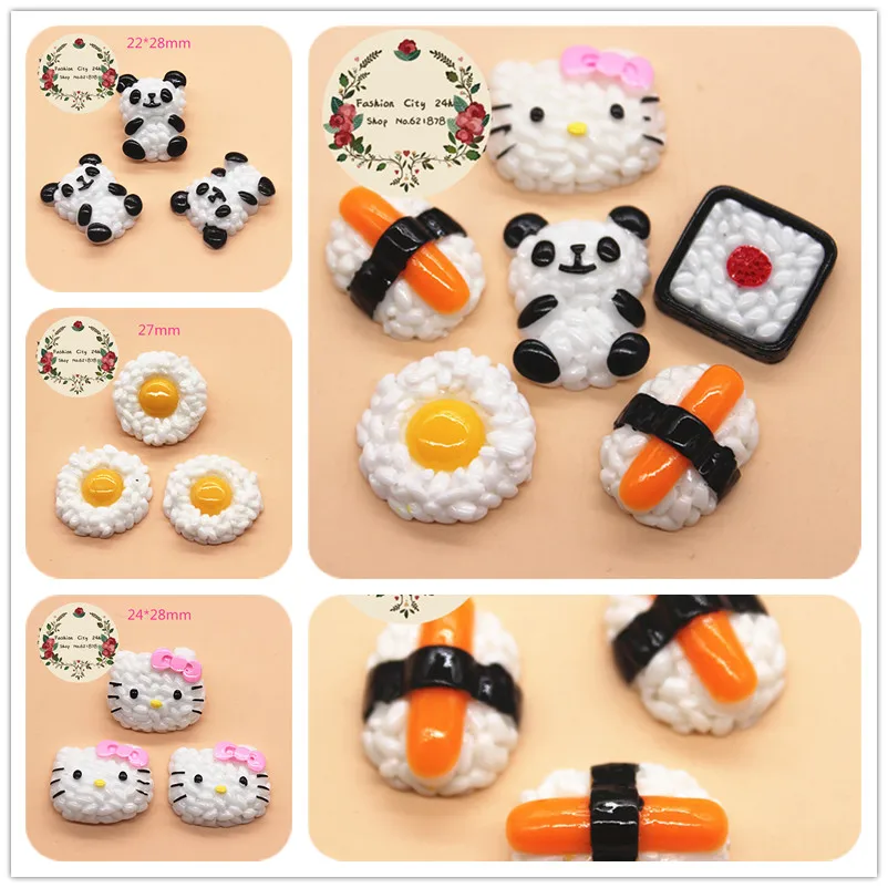

10pcs Kawaii Resin Japan Sushi Simulation Food Flatback Cabochon DIY Decorative Craft Scrapbooking Accessories
