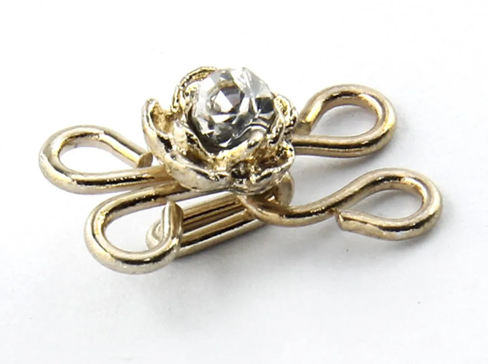 10 шт. ремесло золотой цветок прозрачная фототкань и глаза застежка удлинитель