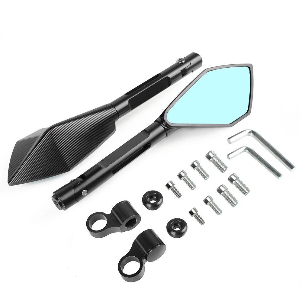 Черный Motorcycle Handle Rear View Mirror Rearview Side Mirrors For Bajaj Pulsar 200 NS/200 RS/200 AS suzuki Bandit 1250S Gladius 1200S - Цвет: Черный