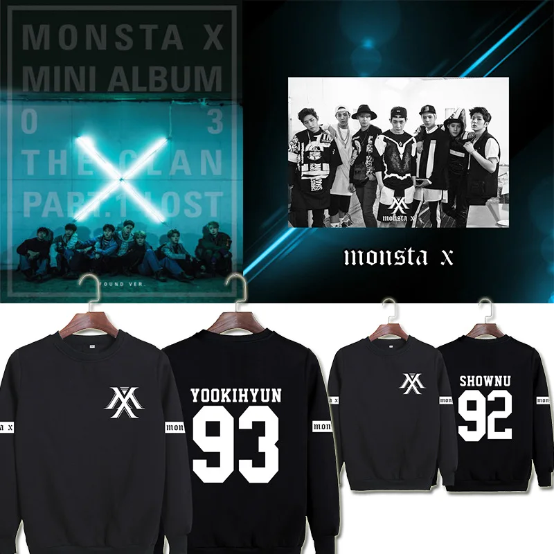 MONSTA X combinationI. M fuente base mostrar heng yuan hao primero con los hombres y mujeres que sirven a ronda cuello de lana | Мужская