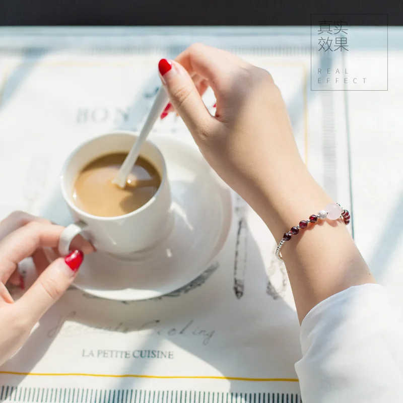 Реальный. Женское серебряное ювелирное изделие натуральный розовый кварц и