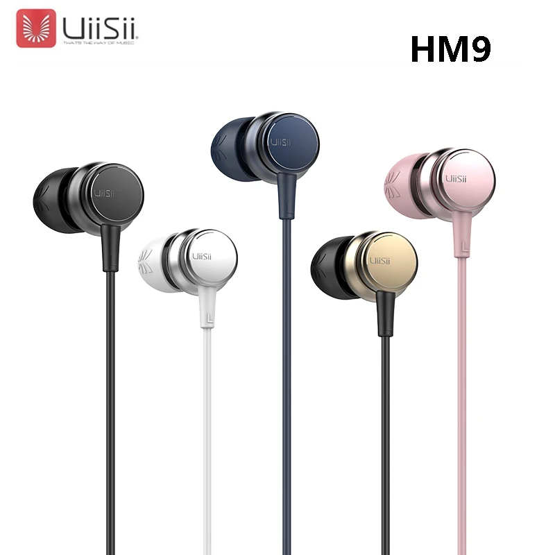 

UiiSii HM9 Venta caliente cable ruido cancelacion dinamico pesado Bass musica DE Metal en la oreja con microfono auriculares par