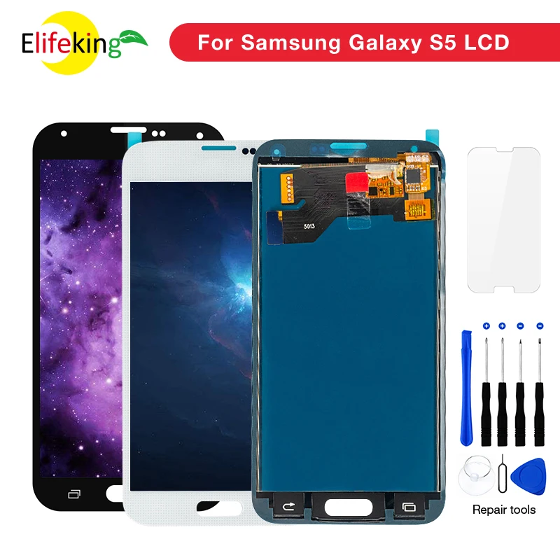 1 шт./лот S5 ЖК экран дигитайзер в сборе для Samsung Galaxy SM G900 G900F G900I G900M Дисплей