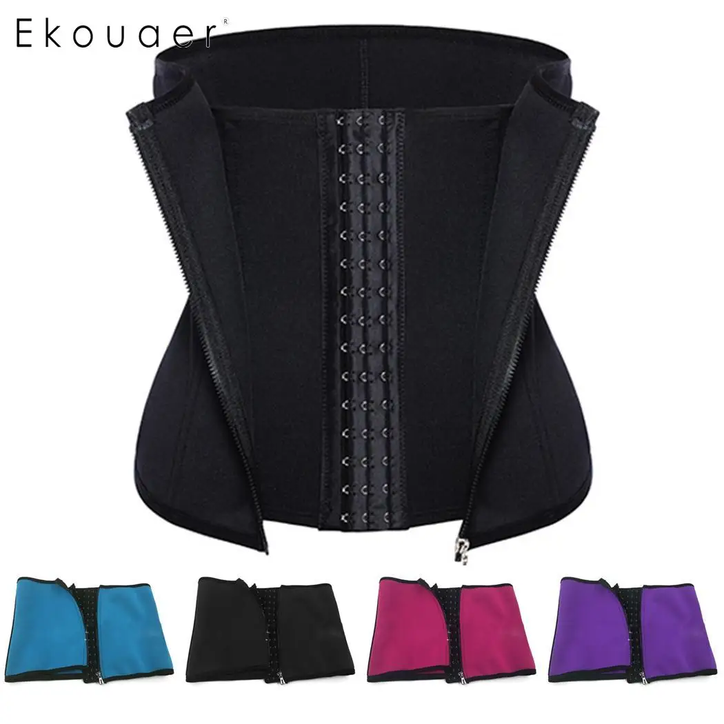 Ekouaer Body Shaper Талии Тренер Триммер корсет пояс тренировки Корректирующее белье для