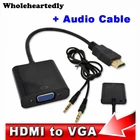 HDMI-совместимый с VGA + аудиокабель штекер-гнездо 1080p видео конвертер адаптер для Xbox 360 Android TV Box Media Player