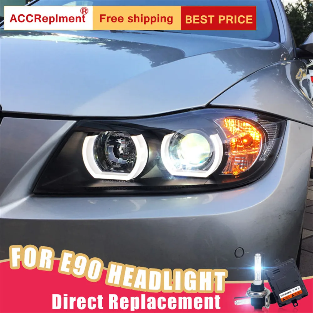 2 шт. светодиодный фары для BMW E90 2005 2015 Автомобильные ангельские глазки комплект