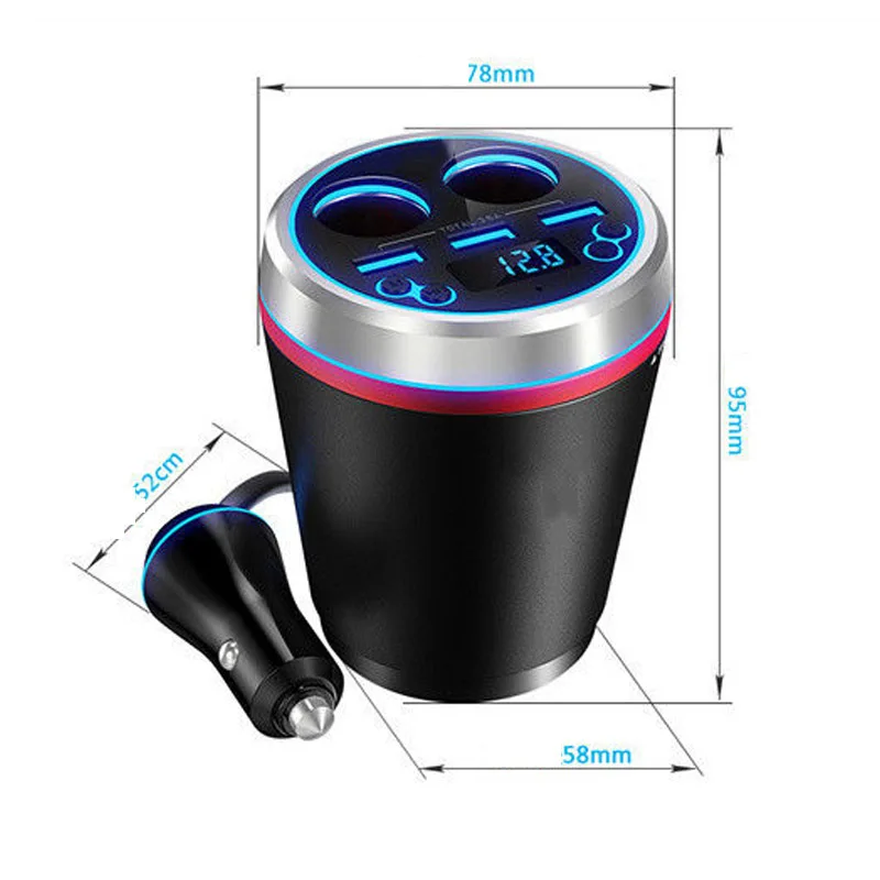 Автомобильное зарядное устройство Handsfree FM передатчик MP3 чашка Bluetooth