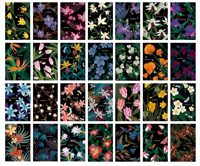 

52mmx80mm jungle flower paper lomo card(1pack=28pieces)