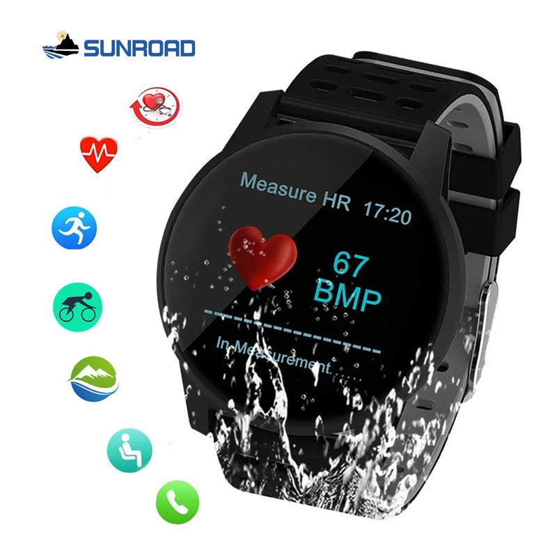 Relogio Masculino SUNROAD умные цифровые спортивные часы кровяное давление монитор сердечного ритма шагомер часы с напоминанием о сообщениях Saat