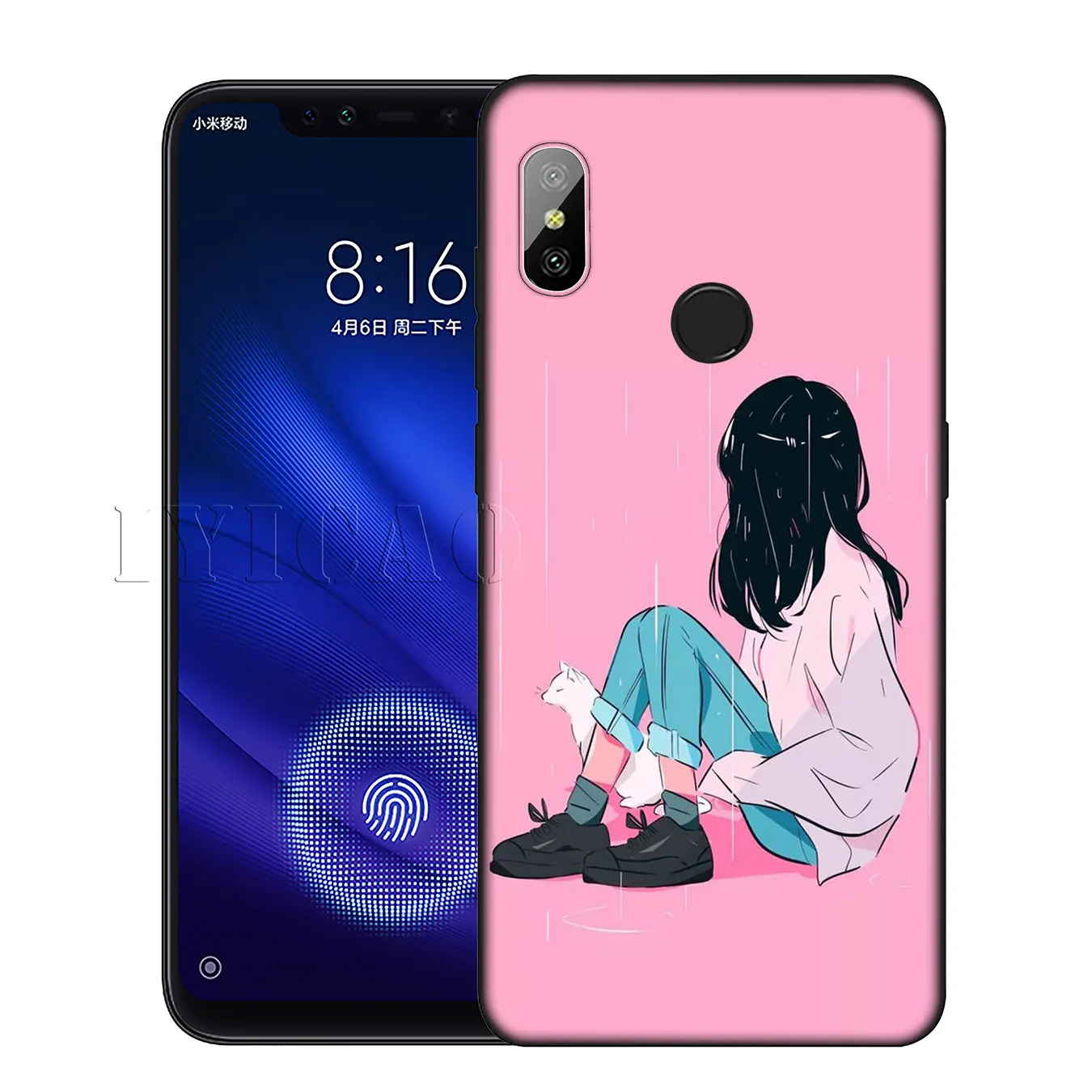IYICAO Simple Love Heart Silicone Soft Case for Xiaomi Redmi 6A 5A Note 7 4 4X 5 Plus 6 Pro Black TPU Cover |