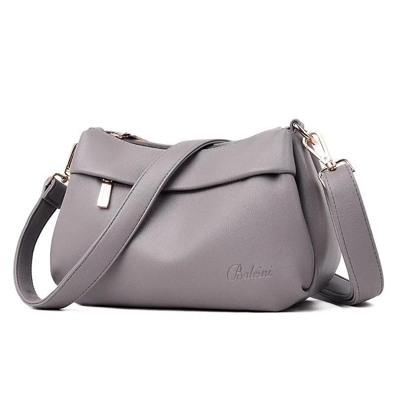 gray Женские кожаные сумки высокого качества Bolsos Mujer, женские сумки-мессенджеры, винтажные кожаные сумки через плечо для женщин - Цвет: gray