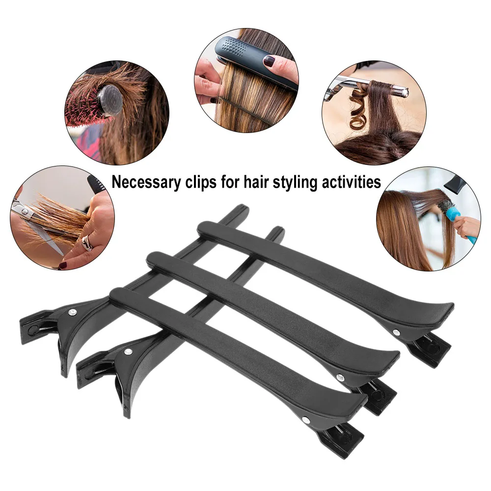 Черные зажимы для волос с крокодиловым тиснением 12 шт.|Шпильки и заколки волос| |