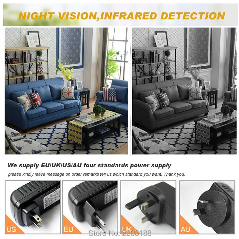Daytech Wifi IP Camera Night Vision Motion Detect P2P Monitor Network CCTV Home security Mobile Remote Cam DT-C8815 | Безопасность и