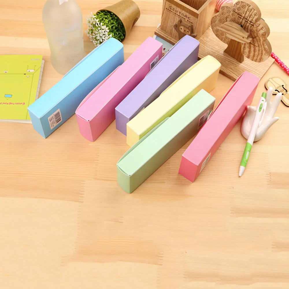 Student Kids Cute Candy Color Plastic Simple Pen Pencil Case | Канцтовары для офиса и дома