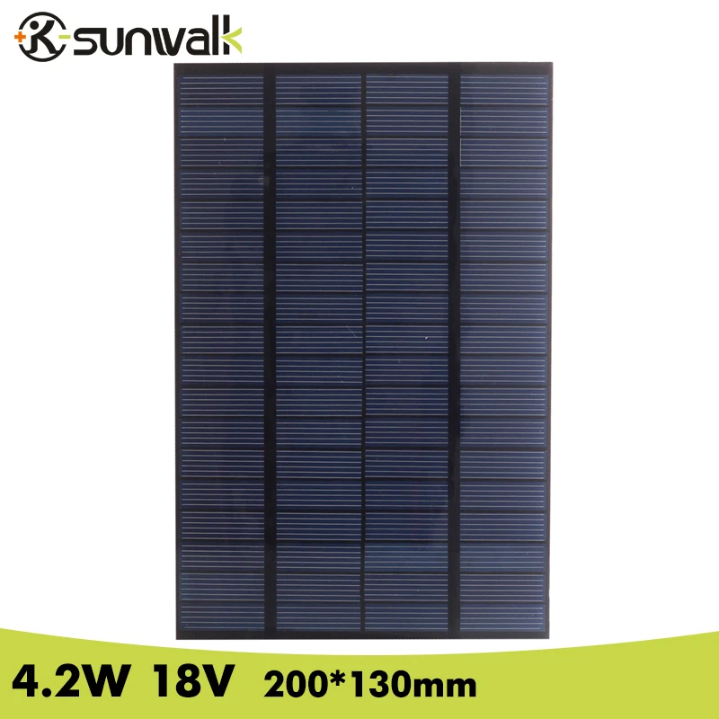 SUNWALK 4 2 Вт 18 в поликристаллическая ячейка для солнечной панели ПЭТ мини модуль