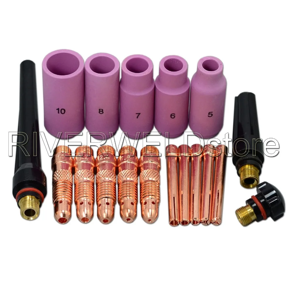 TIG KIT алюминиевые сопло чашки и цанги задняя крышка подходят расходные материалы