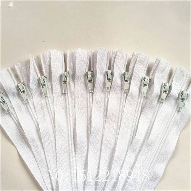 white 10-100 шт 3# закрытый конец нейлоновые катушки молнии портной Швейное Ремесло(22 дюйма) 55 см Crafter's& FGDQRS(20/цвет U PICK - Цвет: white