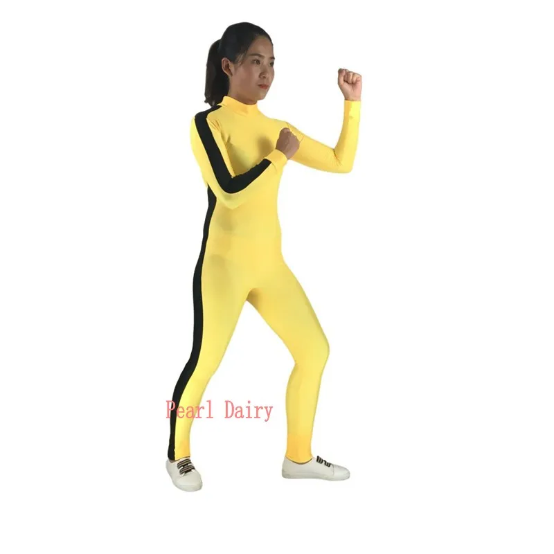 Костюм для косплея на Хэллоуин из спандекса Zentai аниме Брюс Ли боевые искусства