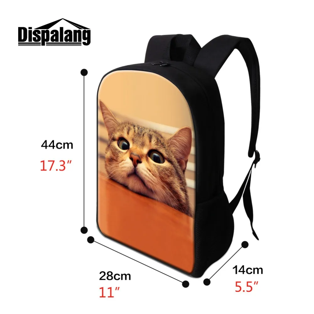 Дизайнерский персонализированный Рюкзак с принтом кота для девочек уникальный