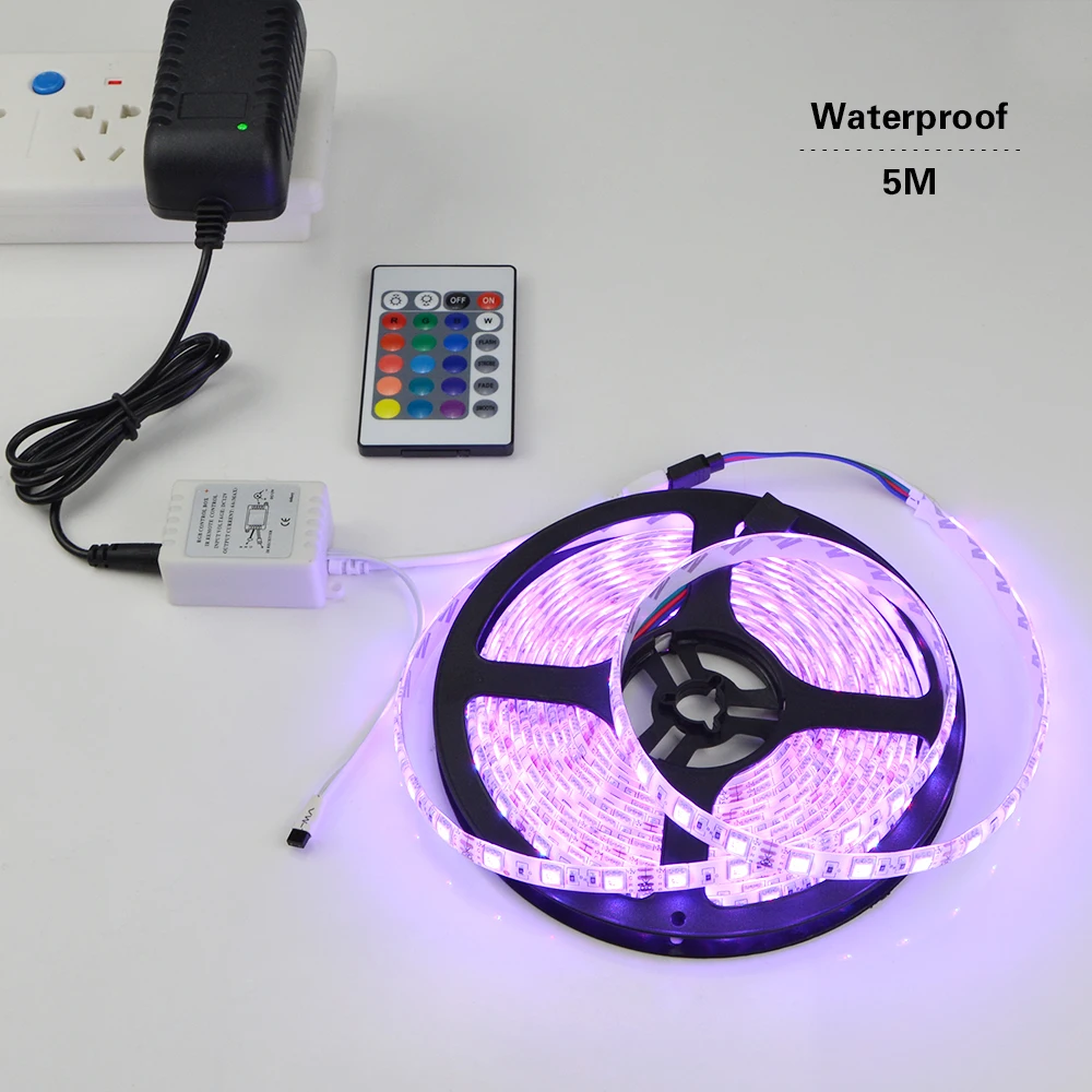 Светодиодная лента 5050 RGB водонепроницаемая IP20/IP65 60 светодиодов на метр 12 В