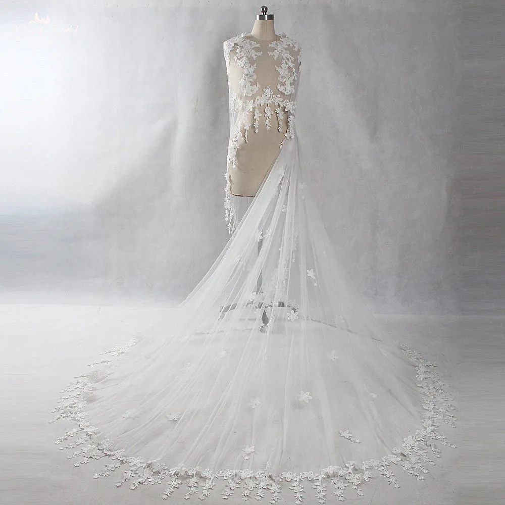 RSV53 реальные фотографии Yiaibridal слоновая кость длинная шаль кружевная Свадебная