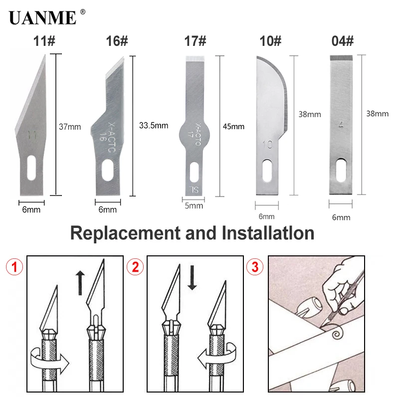 UANME 11 #16 #10 #4 #17 # прецизионный гравировальный нож для обработки стальных лезвий