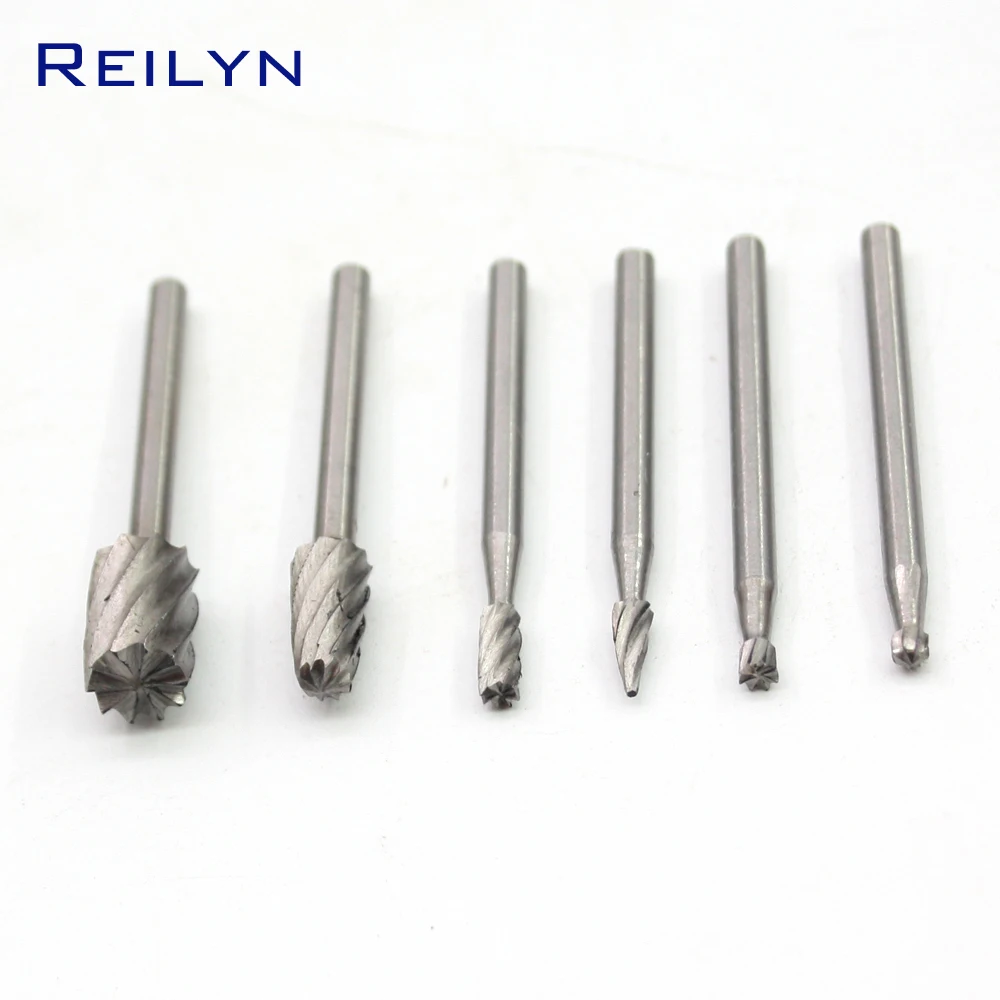 

Free Shipping 6pc 10pcs woodworking milling cutter woodworking graver carver bits rotary file set for dremel/rotary tool