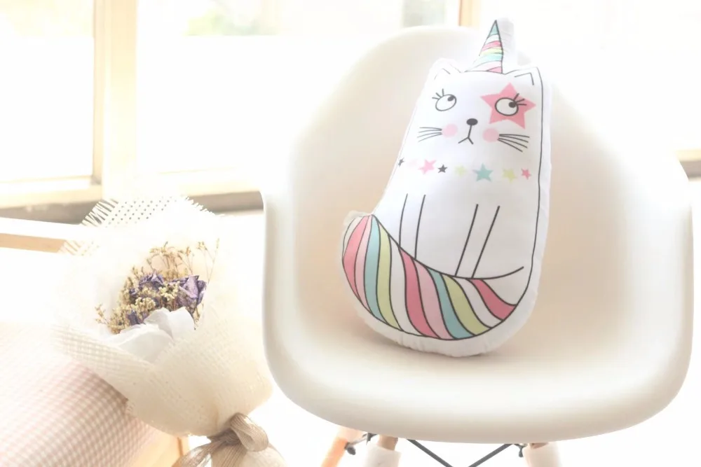 Единорог кошка мороженое Радуга Подушка красочная милая детская комната