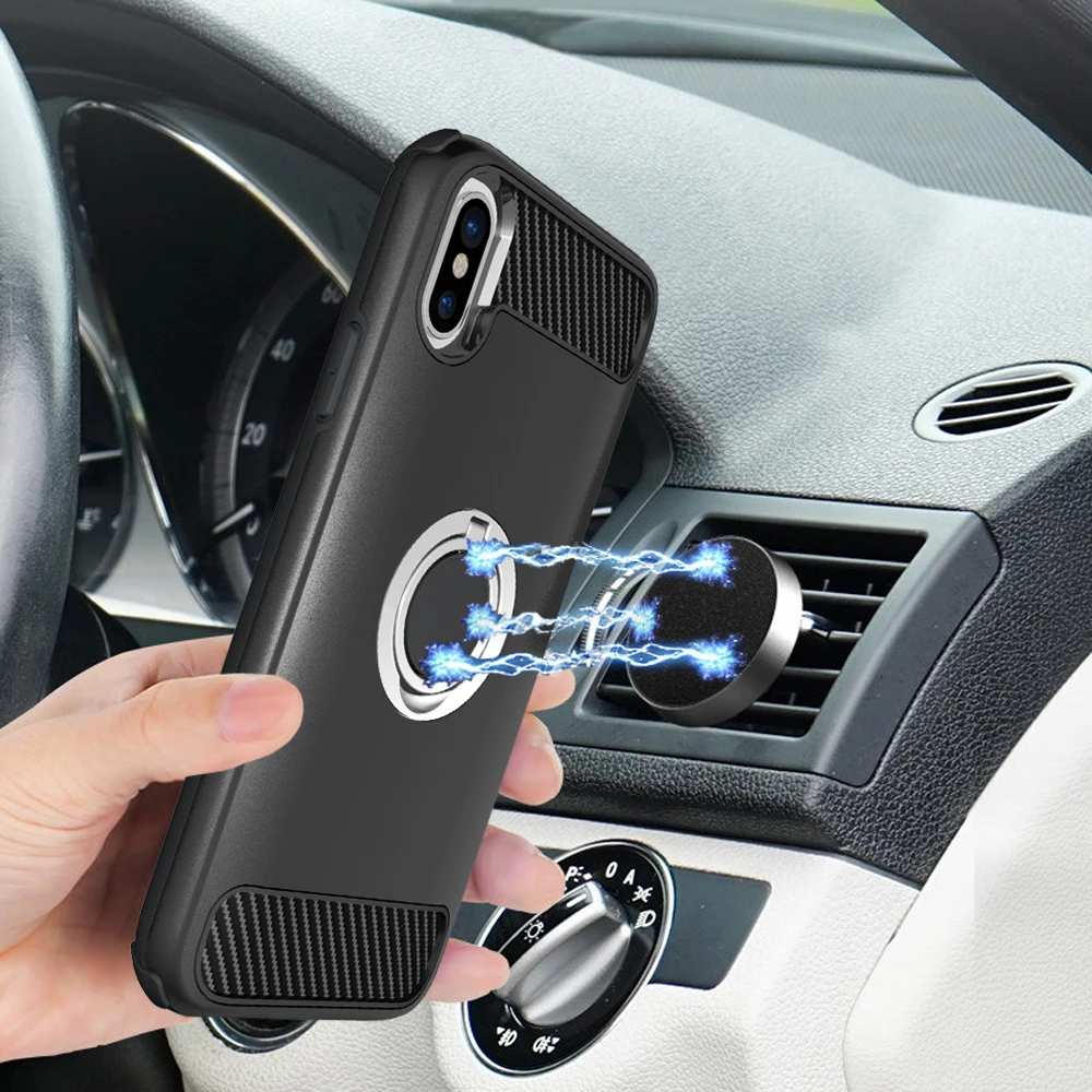 Magnetic Ring Holder Armor Case For iPhone XS Max X 10 XR 8 7 6 6S Plus 8plus 7plus XSMax iPhone8 iPhone7 Shockproof Hard Cover |