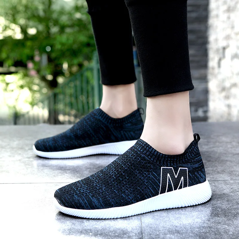 LUONTNOR Slip On мужские носки кроссовки 2018 новые дышащие Fly ткачество спортивная обувь