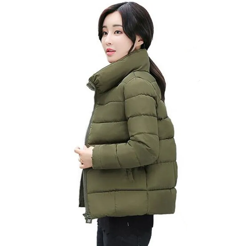 Куртка женская с хлопковой подкладкой воротником стойкой большого размера