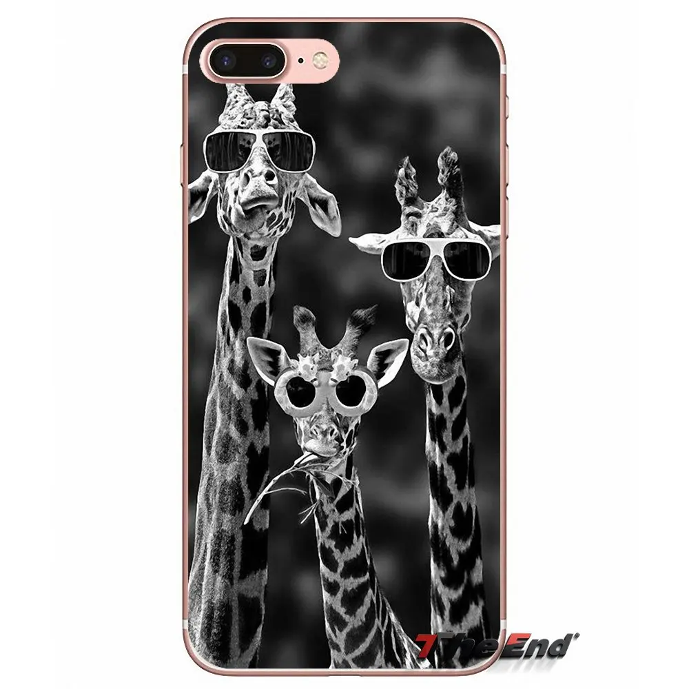 For Sony Xperia Z Z1 Z2 Z3 Z5 compact M2 M4 M5 E3 T3 XA Aqua LG G4 G5 G3 G2 Mini Sunglasses Giraffe spectacles Phone Case | Мобильные