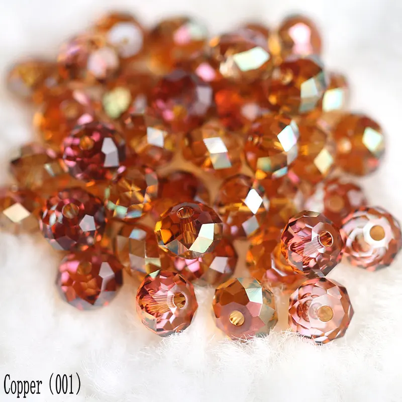 Copper(001) 10 шт. 6 мм супер блестящие 5040 Австрийские хрустальные бусины Рондель граненые бусины стеклянные свободные бусины для самостоя - Цвет: Copper(001)