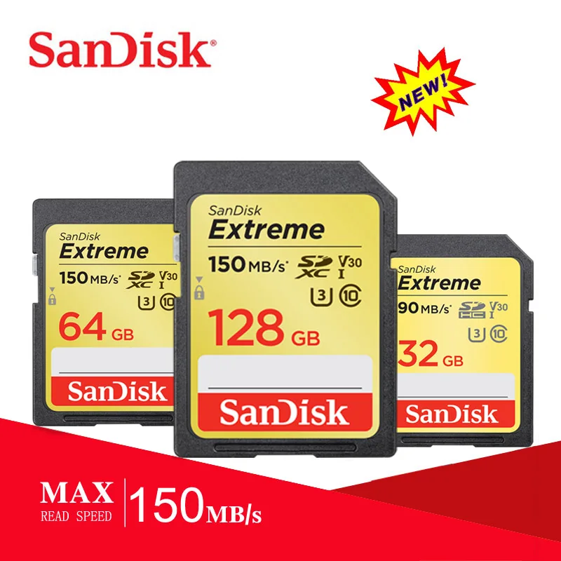 Двойной Флеш накопитель SanDisk Extreme памяти SD Card 64 Гб 128 ГБ оперативной 32 встроенной
