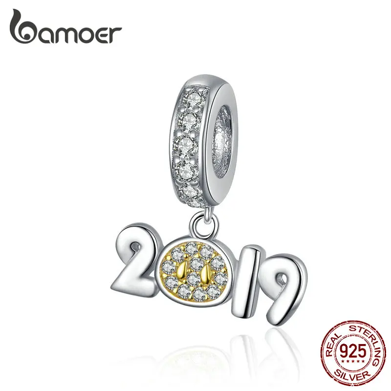 BAMOER Подвески дизайн 925 пробы Серебряный Зодиак животное Шарм для серебра браслет BSC082