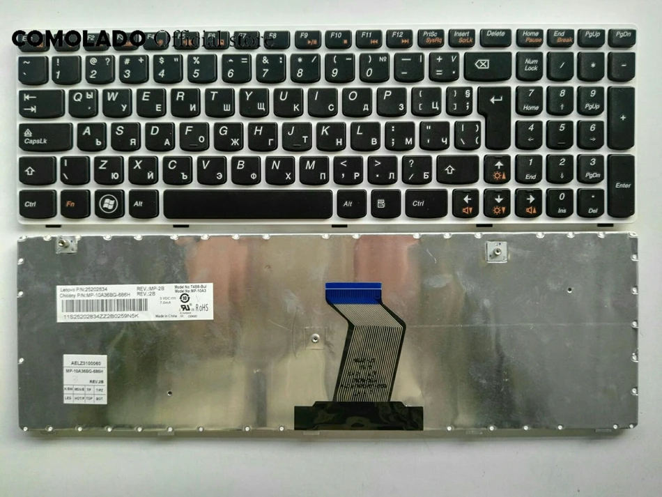 BG Болгарская Клавиатура для ноутбука Lenovo G580 Z580A G585 Z585 G590 белая рамка