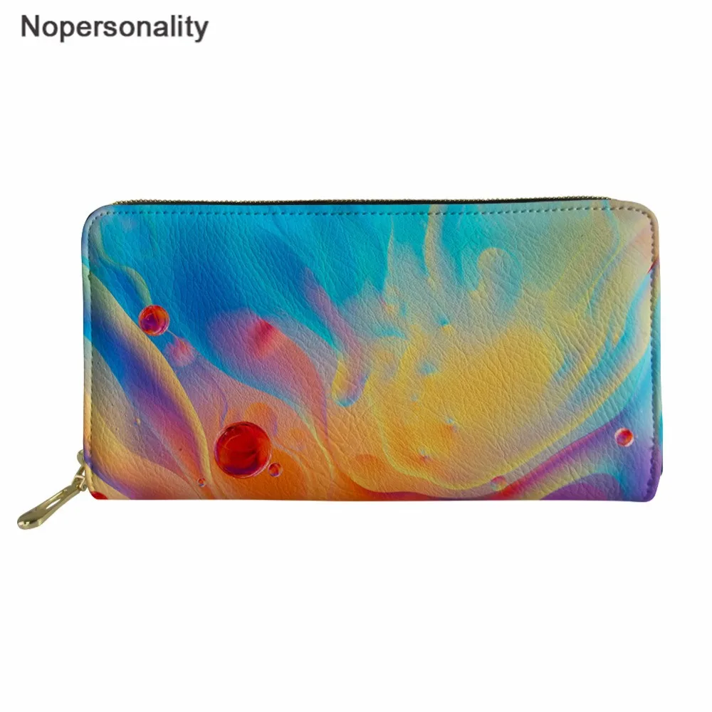 

Nopersonality Personal Colorful Printing Fashion Women Long Leather Clutch Wallets Ladies Credit Card Holders Purse Big Capacity
