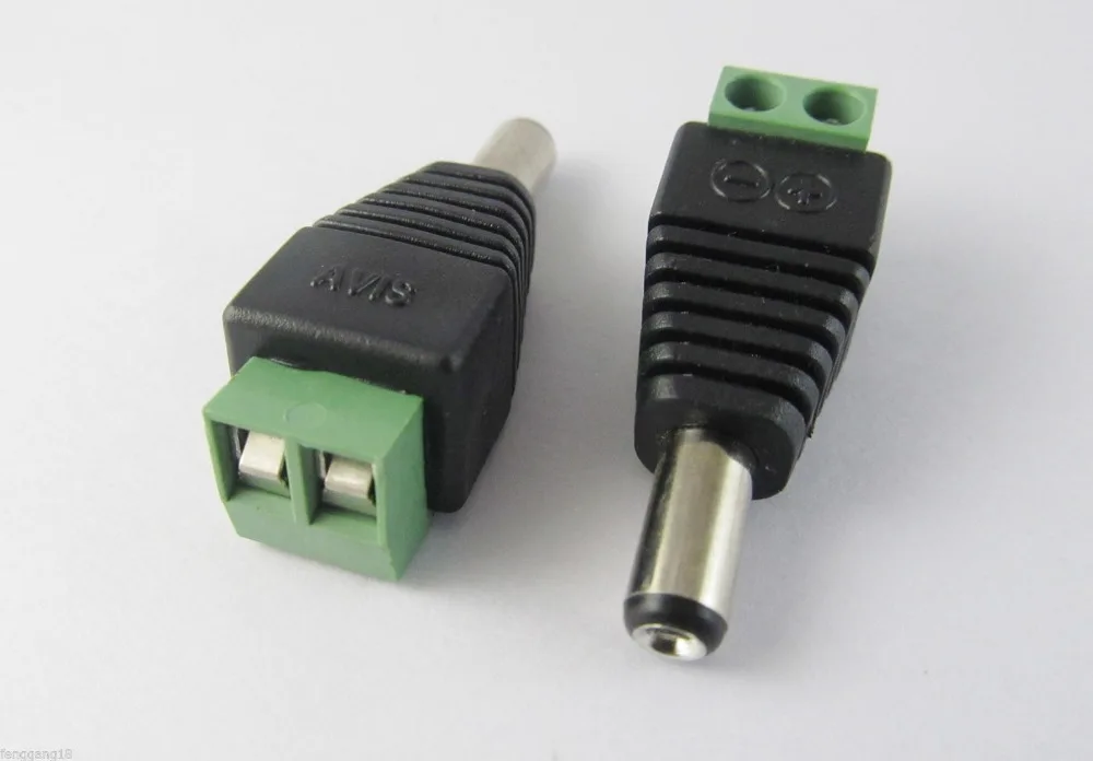 100 шт. DC 5 мм x 2 1 штекер CCTV LED разъем питания камера Balun адаптер соединитель|connector 5.5mm