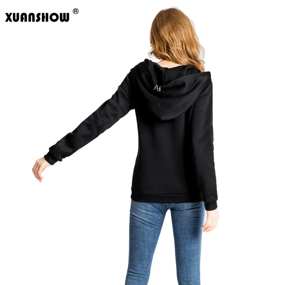 XUANSHOW 2018 Женский толстовки Кофты Длинный рукав мода Большая шляпа Харадзюку Панк