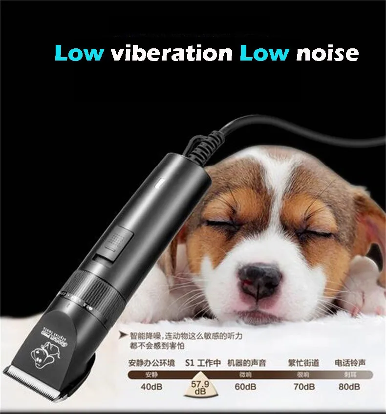 High Power 50W Professional Pet Dog Hair Trimmer Animal Grooming Clippers Cat Cutters Machine Shaver Electric Scissor AC Baorun