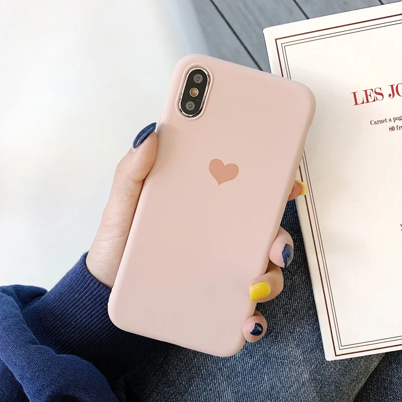Милые чехлы для iphone 8 7 Plus бампер X XS Max XR 6 6S Loverly сердце матовые силиконовые |
