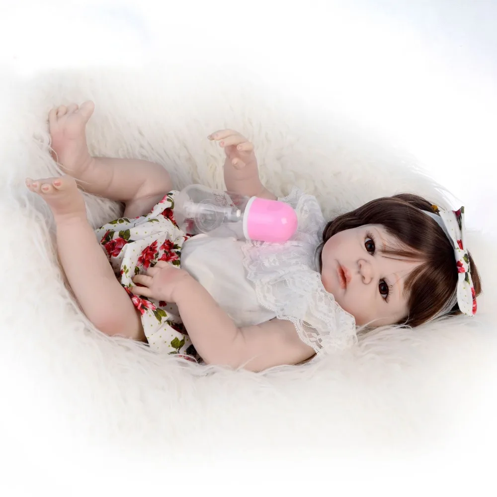 55 см полное Силиконовое боди Reborn Baby Doll игрушка винил новорожденных принцесса