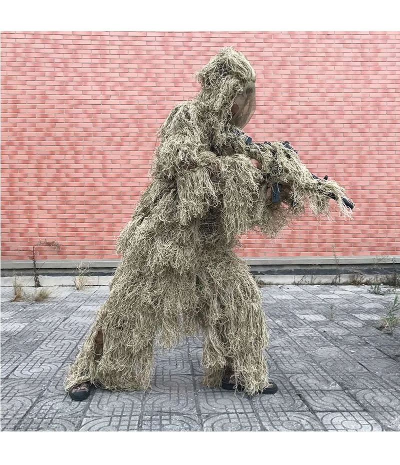 3D Увядшая трава Ghillie костюм 4 шт. снайперская Военная Тактическая камуфляжная одежда охотничий костюм армейская охотничья одежда птичий костюм