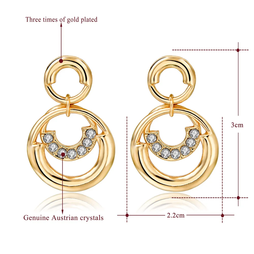 Szelam низкая бижутерия золотые двойные круглые серьги для женщин 2019 Роскошные с