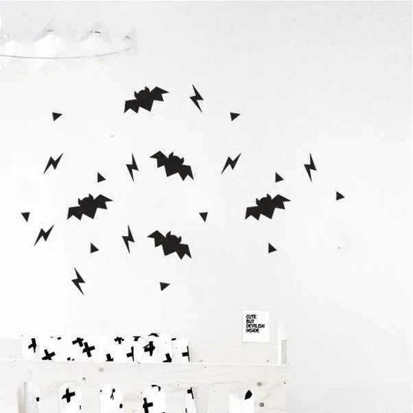 

geometry bat lighting triangular dot pattern wall stickers nursery stickers decorative vinyl wall stickers for girls bedroom F41