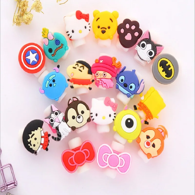 cute10 шт/партия мультфильм USB кабель наушники протектор наушники линия заставка для samsung htc зарядная линия защита кабеля данных