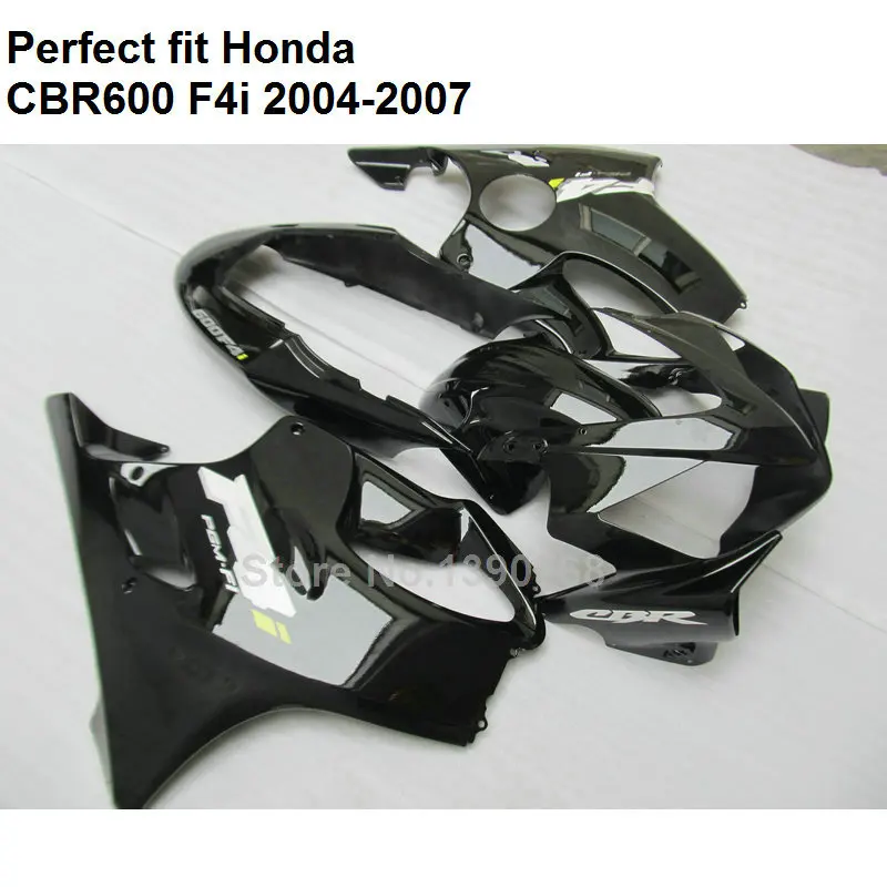 Комплект обтекателей 100% для Honda CBR600 F4i 04 05 06 07 черный обтекатель CBR600F4i 2004 2005 2006 2007